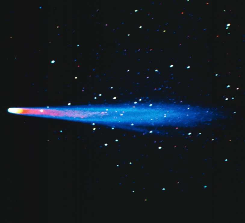 La comète de Halley en 1910 (fausses couleurs). Crédit : Lowell Observatory/NOAO/AURA/NSF